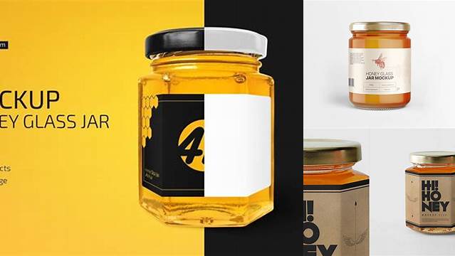 4528+ Clear Glass Honey Jar PSD Mockup Versatile and Elegant PSD File