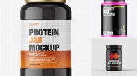 4529+ Matte Protein Jar With Glossy Cap PSD Mockup Free PSD