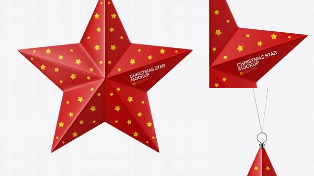 4531+ Glossy Christmas Star Toy PSD Mockup Front View Exclusive Layered PSD Mockup