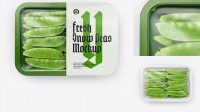 4532+ Plastic Tray With Snow Peas PSD Mockup Top View Editable and Customizable PSD