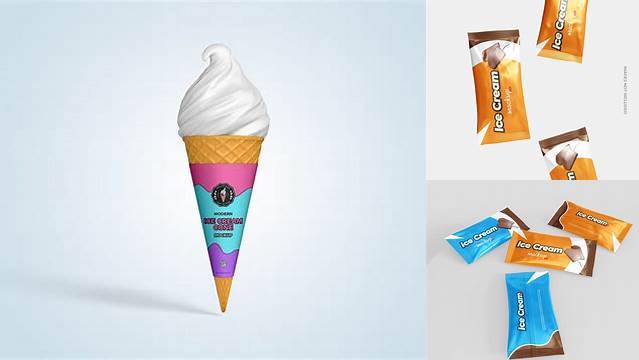 4533+ Ice Cream Bar with Nuts PSD Mockup Unique High-Resolution PSD