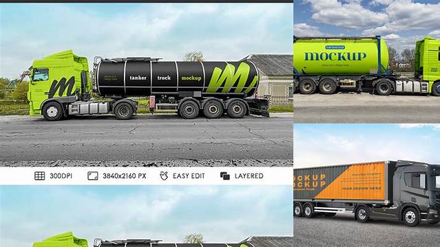 4534+ Tank Truck Mockup Editable PSD File