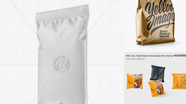 4537+ Kraft Snack Package PSD Mockup Half Side View Premium Quality PSD Freebie