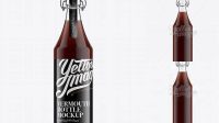 4538+ Red Vermouth Bottle with Flip-Top Cap PSD Mockup Easy-to-Edit Photoshop Freebie