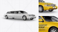 4540+ Lincoln Town Car Limousine PSD Mockup Right Half Side View Free Graphic Design Resource