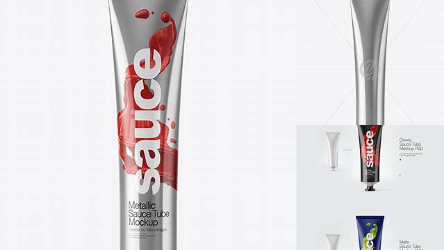 4541+ Metallic Sauce Tube PSD Mockup Photoshop PSD Free for Designers