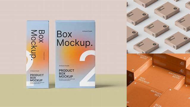 455+ 12 Boxes Pack PSD Mockup Front View Modern PSD Templates