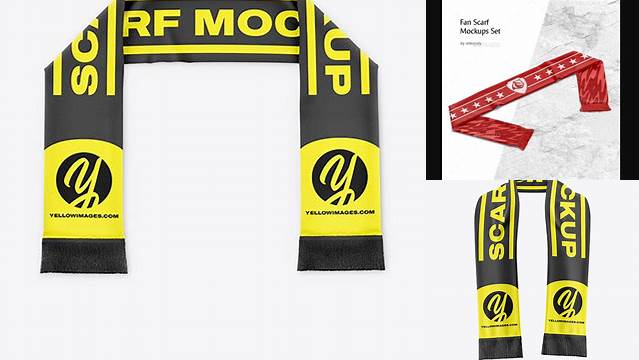 4552+ Fan Scarf PSD Mockup Top View PSD Download