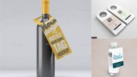 4553+ Bottle Neck Tag Mockup Easy Editable