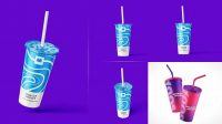 4553+ Soda Cup With Straw PSD Download