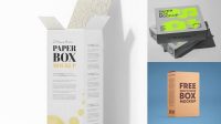 4556+ Opened Matte Paper Box PSD Mockup Customizable Design Files