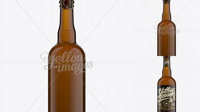 4558+ 750ml Amber Glass Beer Bottle with Champaign Cork PSD Mockup Creative Free PSD Graphic Design