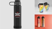 4558+ Glossy Thermos PSD Mockup Free Editable Photoshop Template