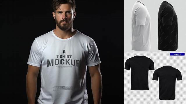 4562+ Men’s Short Sleeve T-Shirt PSD Mockup Front Half Side View Premium Quality PSD Freebie