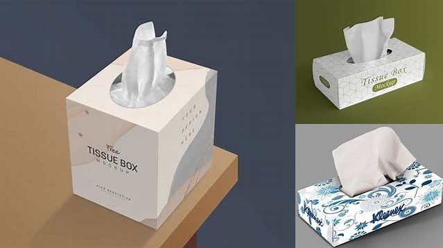 4562+ Tissue Box PSD Mockup Top 3/4 View High-Angle Shot Free Editable Photoshop Template