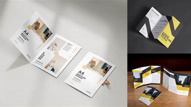 4567+ Folded Brochure With Case PSD Mockup Top View High-Quality PSD Files