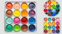 4568+ Watercolor Paints PSD Mockup Front View High-Angle Shot Free Downloadable Graphic Resource