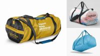 4570+ Duffle Bag PSD Mockup Halfside View High-Quality Design Free PSD