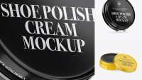 4570+ Glossy Shoe Polish Cream Jars PSD Mockup Free Editable Photoshop Template