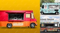 4571+ Food Truck PSD Mockup Left Half Side View Fully Editable PSD Template