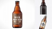 4573+ 330ml Amber Glass Ale Bottle PSD Mockup Exclusive Free Creative Resource