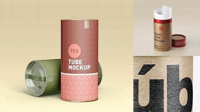 4573+ Kraft Oval Tube PSD Mockup Front View Smart Layer PSD