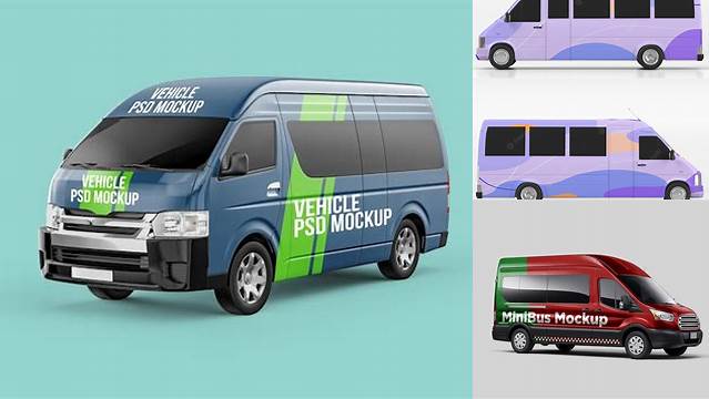 4573+ Minibus PSD Mockup Front View Professional Quality Freebie PSD File