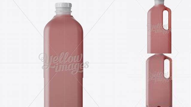 4575+ 2L Plastic Red Juice Jug PSD Mockup Side View Advanced Editable PSD