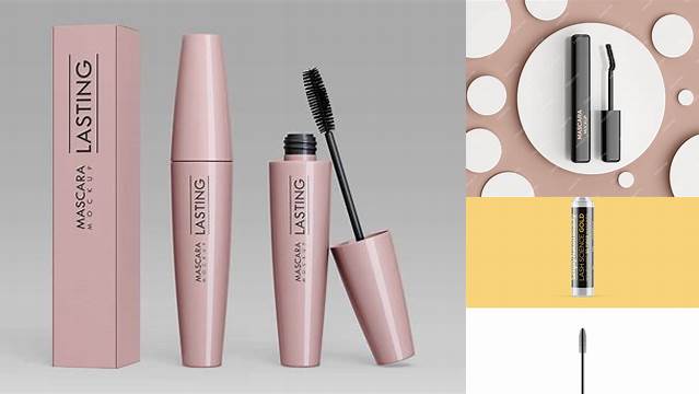 4577+ Glossy Mascara with Box PSD Mockup Exclusive Free Creative Resource