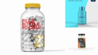 4578+ Glossy Plastic Bottle With Pills PSD Mockup Creative Layered Design File