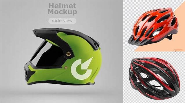 4582+ Cycling Helmet PSD Mockup Back Half Side View Exclusive Free Creative Resource