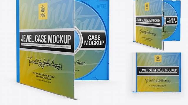 4582+ Opened Jewel Slim Case PSD Mockup Front View Modern PSD Templates