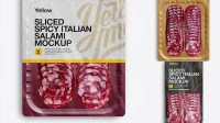 4583+ Vacuum Tray with Spicy Italian Salami Mock-up Premium Quality PSD Freebie