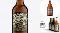 4589+ 250ml Stubby Amber Glass Beer Bottle PSD Mockup Versatile and Modern PSD Mockup