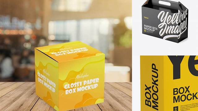 4589+ Glossy Paper Box PSD Mockup Half Side View Creative Free PSD Graphic Design