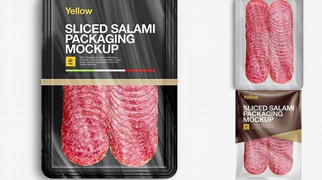 4590+ Plastic Tray with Sliced Winter Salami PSD Mockup Smart Layer PSD