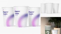 4592+ Ten Paper Cups PSD Mockup Front View Premium Freebie for Designers