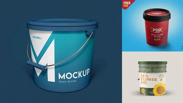 4593+ Matte Plastic Bucket PSD Mockup Elegant and Stylish Free PSD