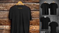 4593+ Mockup Kaos Polos Hitam Easy to Use PSD