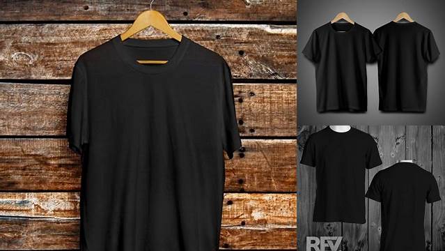 4593+ Mockup Kaos Polos Hitam Easy to Use PSD