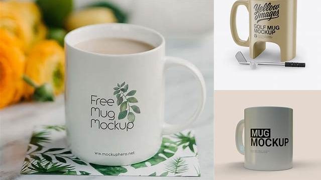 4594+ Ceramic Golf Mug PSD Mockup Smart Layer Mockup Free