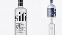 4600+ Frosted Glass Vodka Bottle with Shrink Band PSD Mockup Download Professional PSD