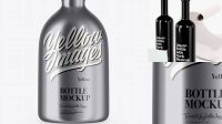 4601+ Matte Metallic Bottle With Cork PSD Mockup Elegant and Stylish Free PSD