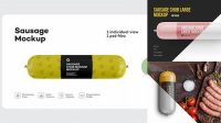 4604+ Large Sausage Chub Mock-up Elegant PSD Mockup