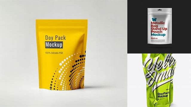 4604+ Metallic Doy-Pack PSD Mockup Elegant Free Graphic Resource