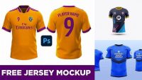 4605+ Mockup Jersey Football Stylish Free PSD