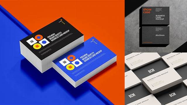 4607+ Business Card PSD Mockup Half Side View Custom Graphic Resource Free Download