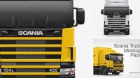 461+ Scania Truck PSD Mockup Front View Elegant and Versatile PSD Resource