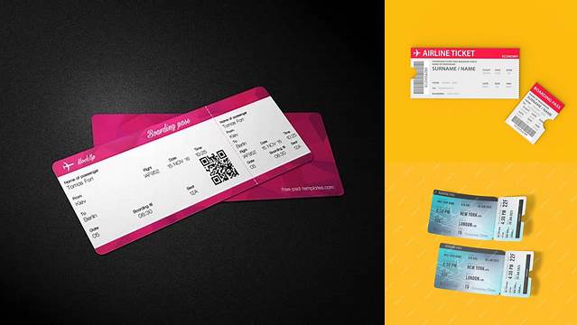 4611+ Plane Ticket Mockup PSD Free Download