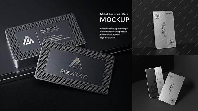 4613+ Metal Business Card Mockup Smart Layer PSD